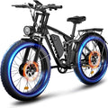 2000W(Peak 3000W) Electric Bike for Adults,Dual Motor E Bike 35MPH 80 Mile with 52V 22.4AH(1164WH Battery, 26” Fat Tire All Terrain Ebikes,Full Suspension Long Range E Bikes