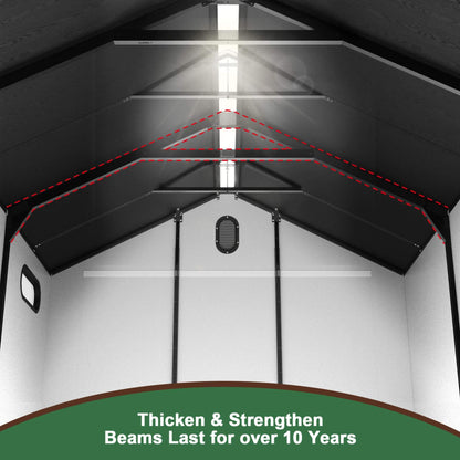 [08X12FT] Alora Large Polypropylene Storage Shed With Reinforced Floor And Lockable Swing Doors (SAK07451)