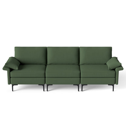Large 3-Seat Sofa Sectional with Metal Legs for 3-4 people