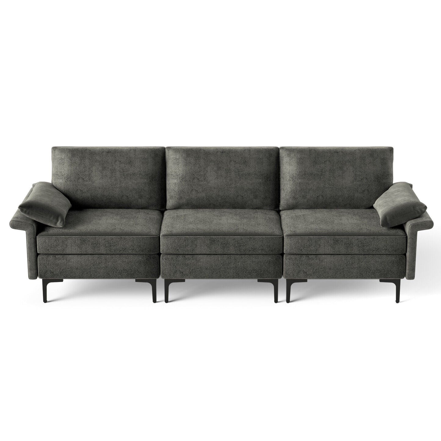Large 3-Seat Sofa Sectional with Metal Legs for 3-4 people