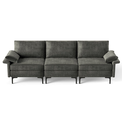 Large 3-Seat Sofa Sectional with Metal Legs for 3-4 people