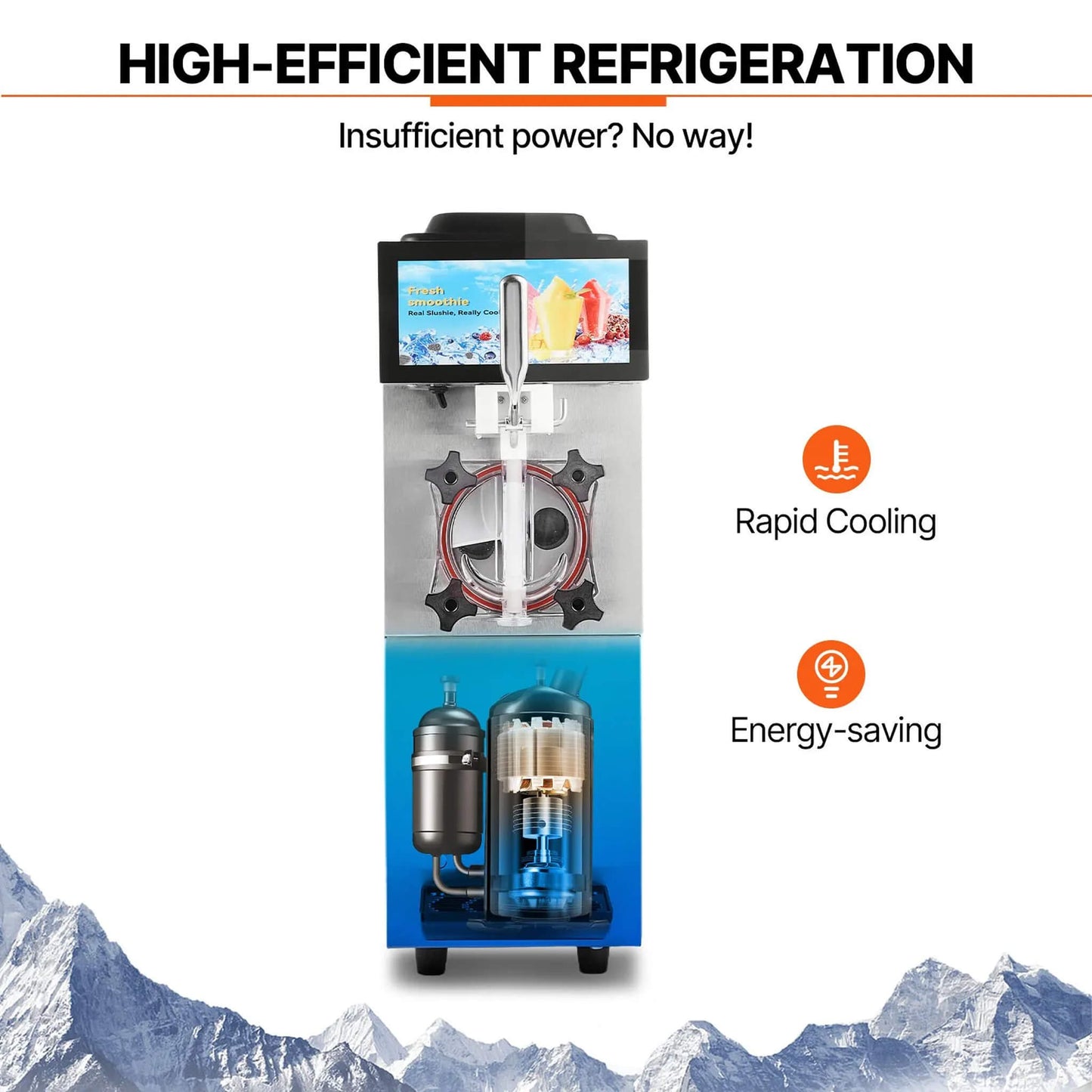 12L Commercial Single Tank Stainless Steel Slushy Machine With Touchscreen (SAK35871)