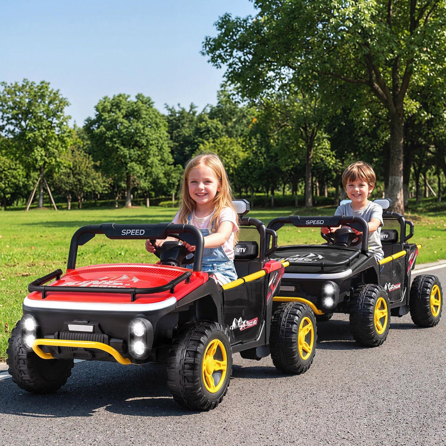 24V Ride on Toy for Kids 2 Seater Ride on Truck Car with Horn Music Story
