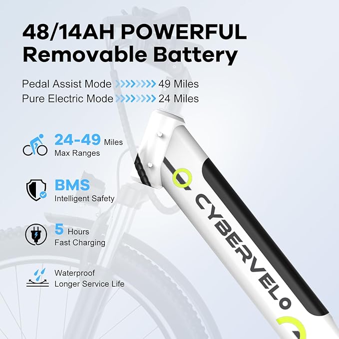 1000 Peak Electric Bike for Adults,up 80 Miles Removable Battery Ebike, 26" Electric E Bike with 7-Speed,Adult Electric Bicycles for Commute Beach Snow Womens All Terrain