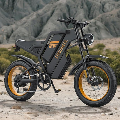 COSWHEEL GT20 Electric Bike for Adults 2000W/4000W 48V/25/40AH Removable Battery 83-145 Miles 7-Speed 20x4.0 Fat Tires Dirtbike Electric Mountain Bike for Cross City & Rocky Off-Road Riding