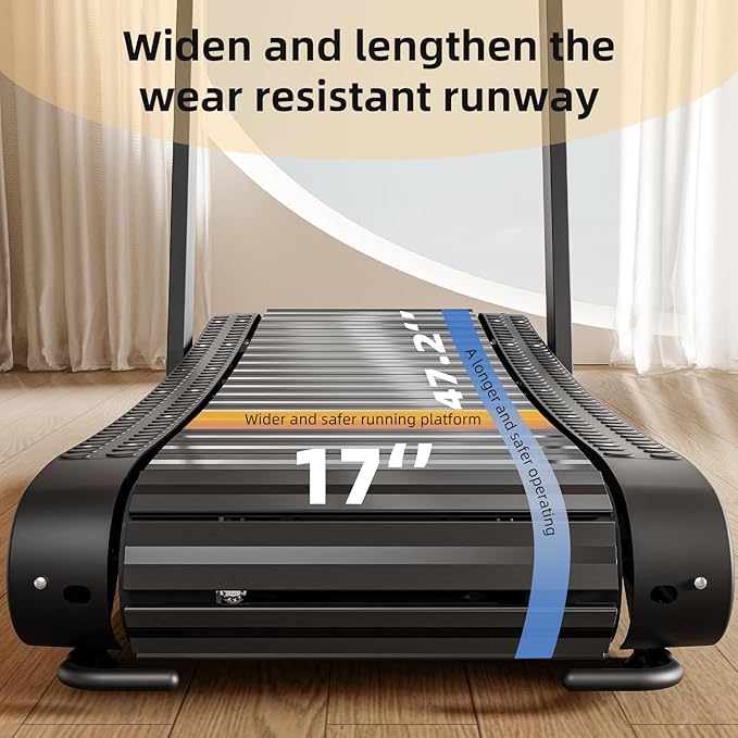 Curved Treadmill, Curved Treadmills Home, Non-Electric Motorized Treadmill-300 LBS Capacity，No Assembly Required Self-Generated Curved Treadmill Exercise Treadmills
