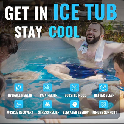 Inflatable Octagonal Ice Bath Tub for Groups, Party Cold Plunge Recovery Tub with Insulated Lid, Fits 8–10 People, 660 Gallon Capacity, 78.74" x 78.74" x 27.56", Portable Durable Design