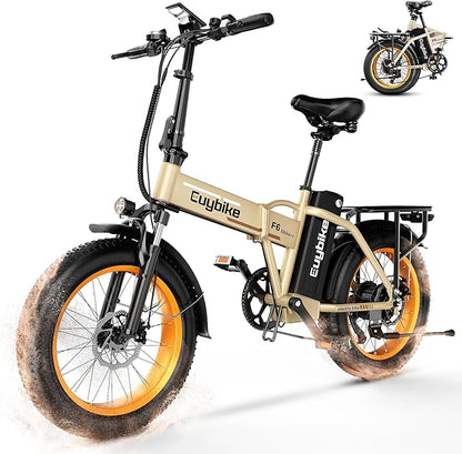 1000W Folding Electric Bike, 48V 20AH Large Removable Battery E Bike,30+MPH, 80 Miles Max Range, 20" Fat TireElectric Bike for Adults, Adult Electric Bicycles for CommuteBeach Snow