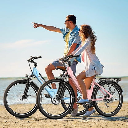 1000 Peak Electric Bike for Adults,up 80 Miles Removable Battery Ebike, 26" Electric E Bike with 7-Speed,Adult Electric Bicycles for Commute Beach Snow Womens All Terrain