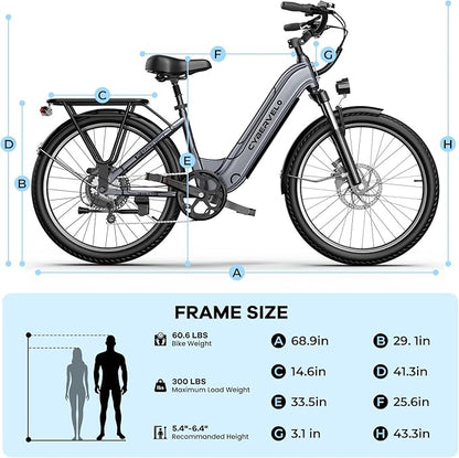 DriftGod 26" Electric Bike for Adults – Powerful 1000W Motor, 48V Removable Battery, 7-Speed, Front Suspension & LCD Display – Commuter and Mountain EBike for Women