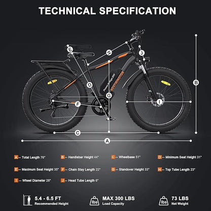 aostirmotor 750W Electric Bike for Adults 26"×4" Fat Tire Electric Bike 48V 13AH Lithium Battery Adult Electric Bicycles, 28MPH E Bike for Adults, Shimano 7 Speed Electric Mountain Bike