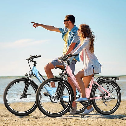 1000 Peak Electric Bike for Adults,up 80 Miles Removable Battery Ebike, 26" Electric E Bike with 7-Speed,Adult Electric Bicycles for Commute Beach Snow Womens All Terrain