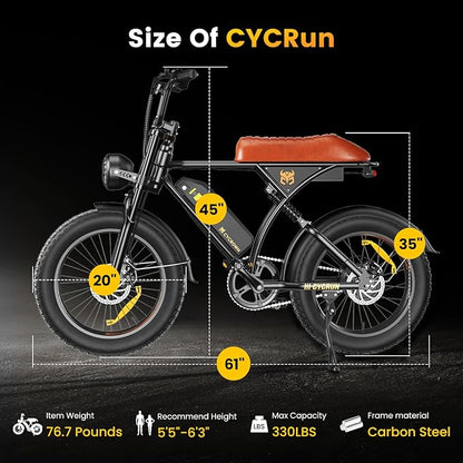 Electric Bike for Adults,Peak 1000W/1500W Motor,20/28MPH 55-150Mile ebikes for Adults with 10.4AH/13AH/26AH Battery,20" Fat Tire Electric Dirt Bike Commuting Off Road Ebike, UL2849