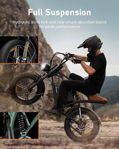 Electric Bike for Adults,Peak 1000W/1500W Motor,20/28MPH 55-150Mile ebikes for Adults with 10.4AH/13AH/26AH Battery,20" Fat Tire Electric Dirt Bike Commuting Off Road Ebike, UL2849