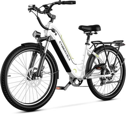 DriftGod 26" Electric Bike for Adults – Powerful 1000W Motor, 48V Removable Battery, 7-Speed, Front Suspension & LCD Display – Commuter and Mountain EBike for Women