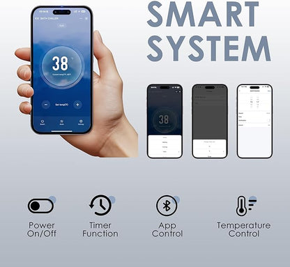 Deeptime Smart Cold Plunge Tub,Ice Bath with Built-In Chiller(Down to 38F),Smartphone Control,Whisper-Quiet,Spacious Design for Full-Body Recovery & Cold Therapy,White