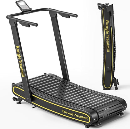 Curved Treadmill, Curved Treadmills Home, Non-Electric Motorized Treadmill-300 LBS Capacity，No Assembly Required Self-Generated Curved Treadmill Exercise Treadmills