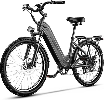 DriftGod 26" Electric Bike for Adults – Powerful 1000W Motor, 48V Removable Battery, 7-Speed, Front Suspension & LCD Display – Commuter and Mountain EBike for Women