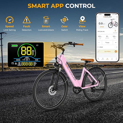 V80 Electric Bike, 1000W Motor 28MPH Ebike, 48V 13Ah Removeable Battery, 26'' City Cruiser Adult Electric Bicycles up to 70 Miles