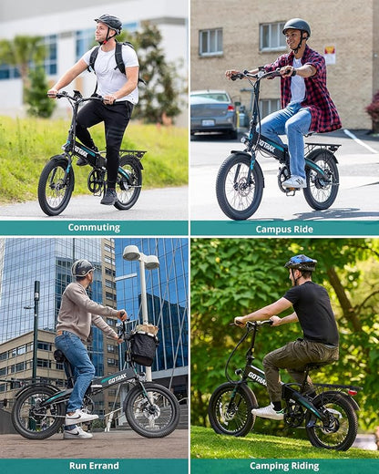 Gotrax 20" Folding Electric Bike with 40Miles (Pedal-assist1) by 48V Battery, 20Mph Power by Peak 500W, Adult Electric Bicycle with 5 Pedal-Assist Levels& LCD Display, Suitable for Commuting