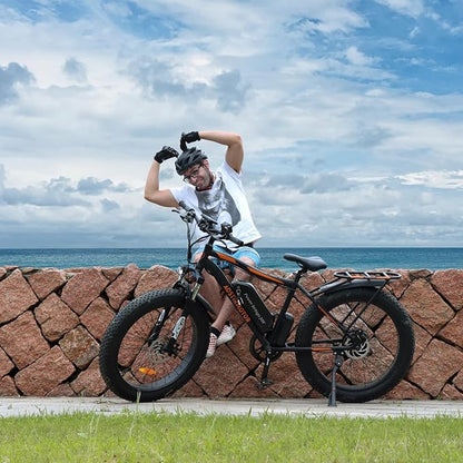 aostirmotor 750W Electric Bike for Adults 26"×4" Fat Tire Electric Bike 48V 13AH Lithium Battery Adult Electric Bicycles, 28MPH E Bike for Adults, Shimano 7 Speed Electric Mountain Bike