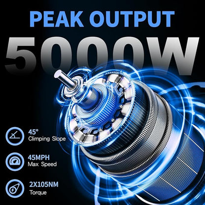 PHILODO 5000W Dual Motor Ebikes for Adults, 60V 26AH Battery Electric Bike, 26x4 Fat Tires for All Terrain Dirt Bike with 21-Speed Gear Electric Mountain Bike Electric Bicycle