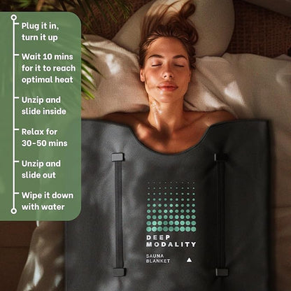 Pro M3 - Infrared Sauna Blanket | Detox, Wellbeing & Recovery | Highest Grade Materials + Jade & Tourmaline for Enhanced Therapy, Adjustable Temp 77-176°F, 6ft x 3ft (Mineral Edition)