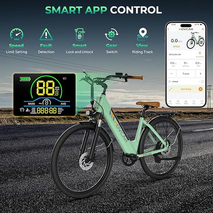 V80 Electric Bike, 1000W Motor 28MPH Ebike, 48V 13Ah Removeable Battery, 26'' City Cruiser Adult Electric Bicycles up to 70 Miles