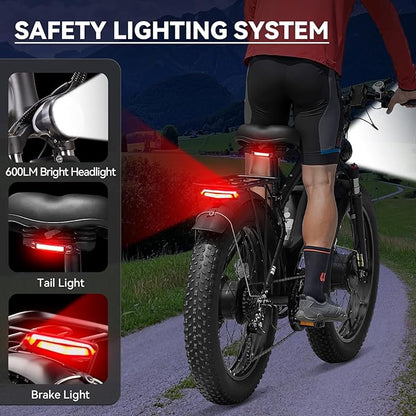 6000W Dual Motor Ebike for Adults 46MPH,210NM Fast Electric Bike,52V 34AH(1768Wh) Up to 105 Miles Long-Range Ebike,24" Fat Tire Dirtbike,Lockable Suspension Electric Bicycle for Off-Road Mountain Snow
