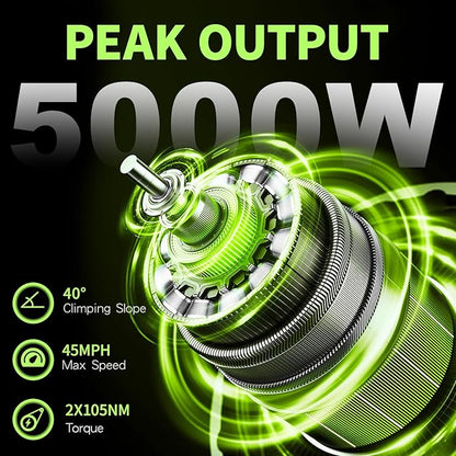 PHILODO Forester Electric Bike, 60V 26Ah Bike Battery for Long Range with 5000W Dual Motor Ebike for Adults, 26x4 Electric Bike Fat Tires for All Terrain Electric Mountain Bike