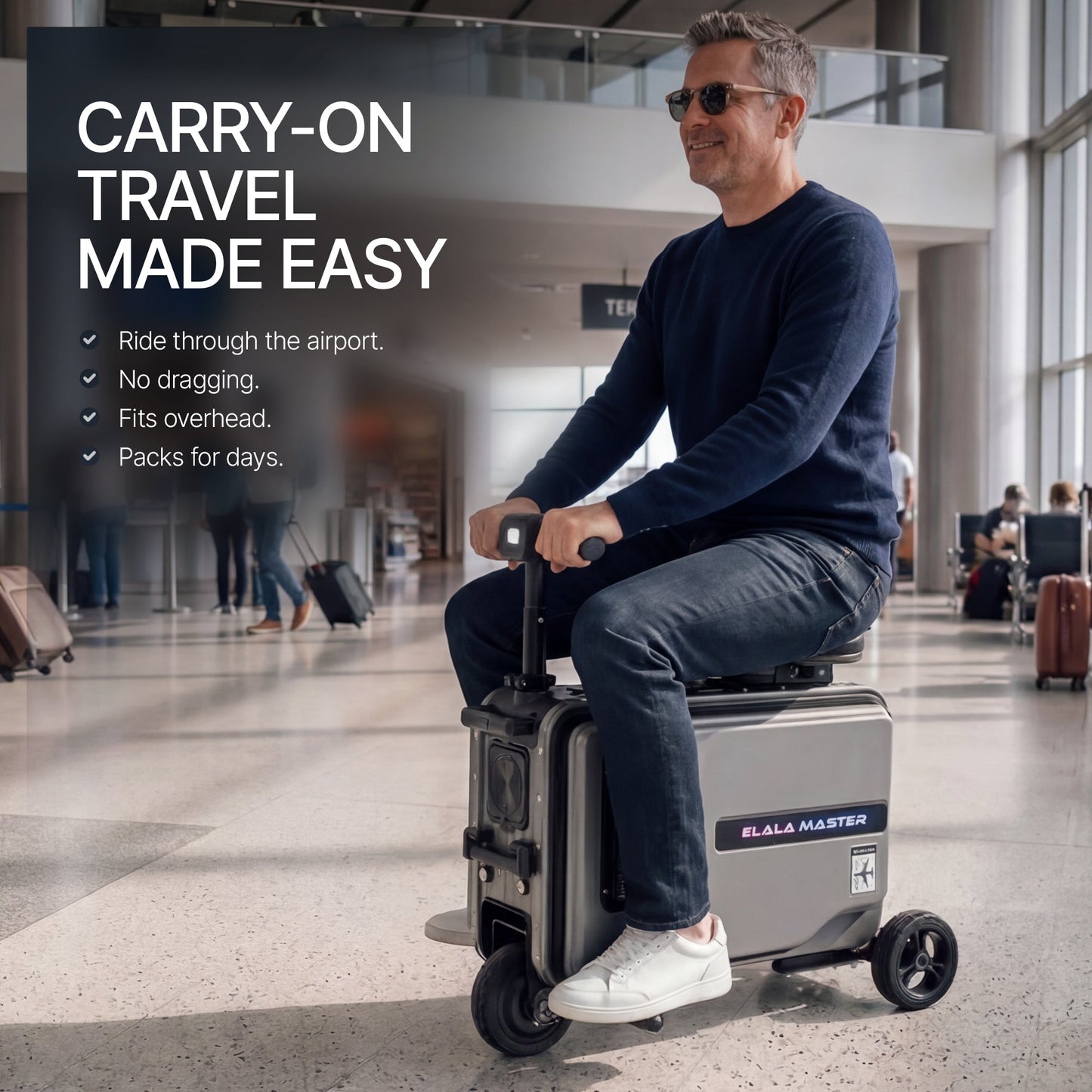 Elala Master - The Rideable Carry-On Built for Two