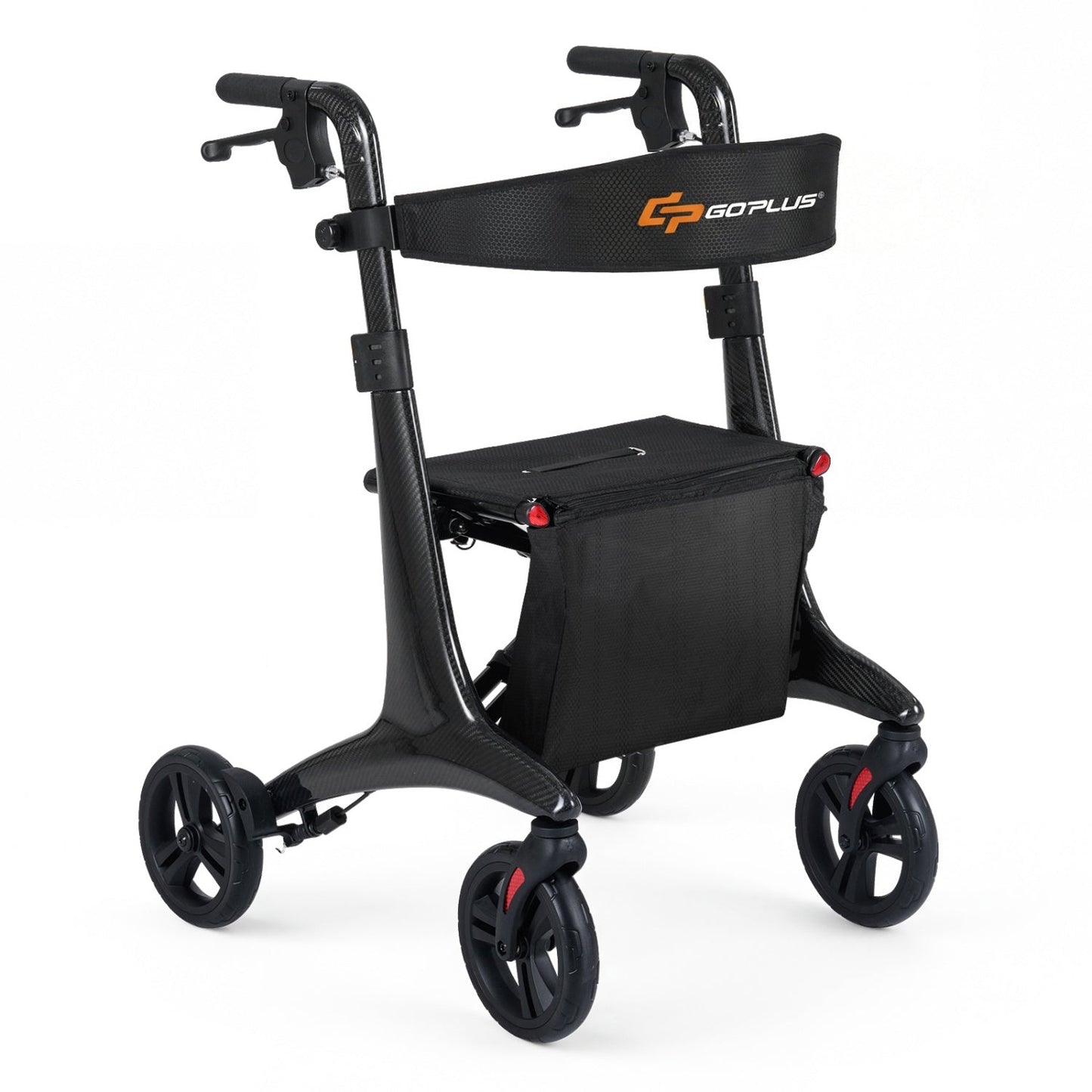 Foldable Rollator Rolling Walker with Seat for Seniors-Black