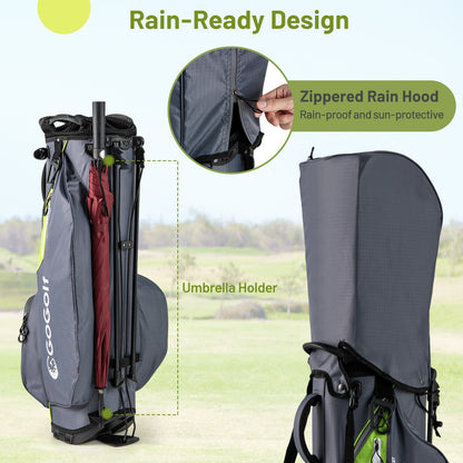 Golf Stand Bag Lightweight Golf Bag with 8 Way Top Dividers and 5 Zippered Pockets