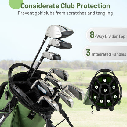 Golf Stand Bag Lightweight Golf Bag with 8 Way Top Dividers and 5 Zippered Pockets