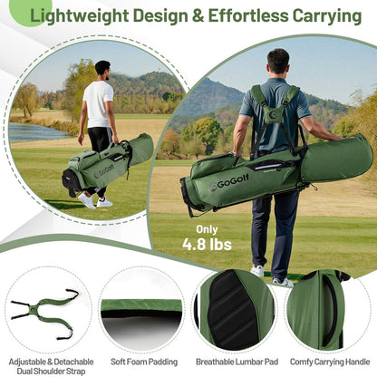 Golf Stand Bag Lightweight Golf Bag with 8 Way Top Dividers and 5 Zippered Pockets
