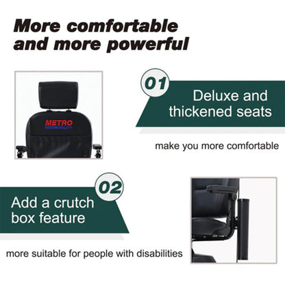 Metro Mobility Max Plus 24V/20AH Heavy Duty Electric Drive Mobility Scooter, 300LBS (SAK93164)