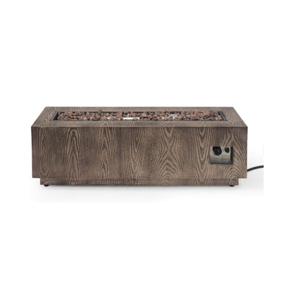 Alora 48-Inch Modern 50K BTU Outdoor Rectangular Propane Gas Fire Pit With Lava Rocks (SAK82521)