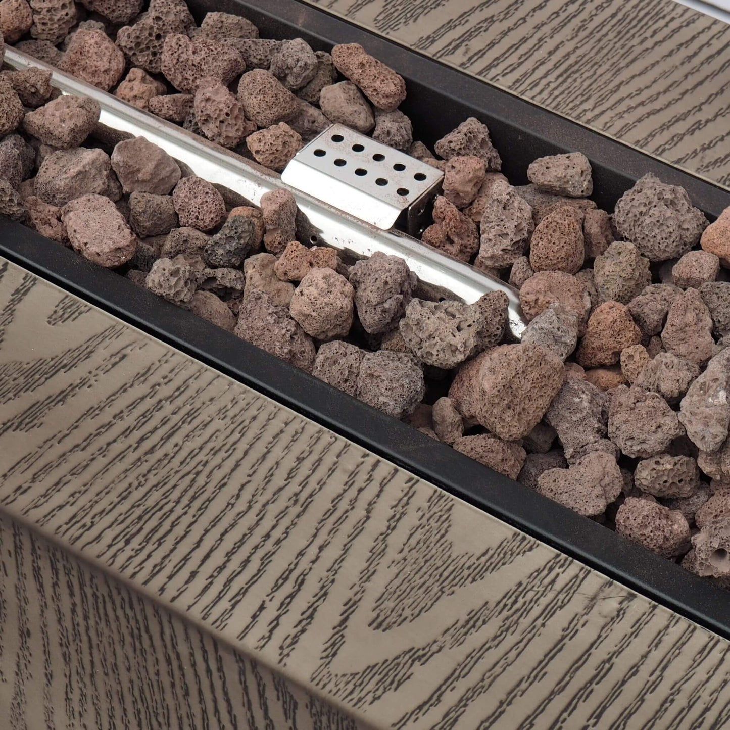 Alora 48-Inch Modern 50K BTU Outdoor Rectangular Propane Gas Fire Pit With Lava Rocks (SAK82521)