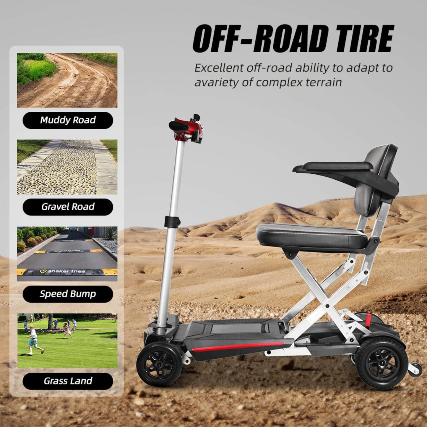 Lightweight Powered Folding Mobility Scooter For Adults And Seniors (SAK53214)