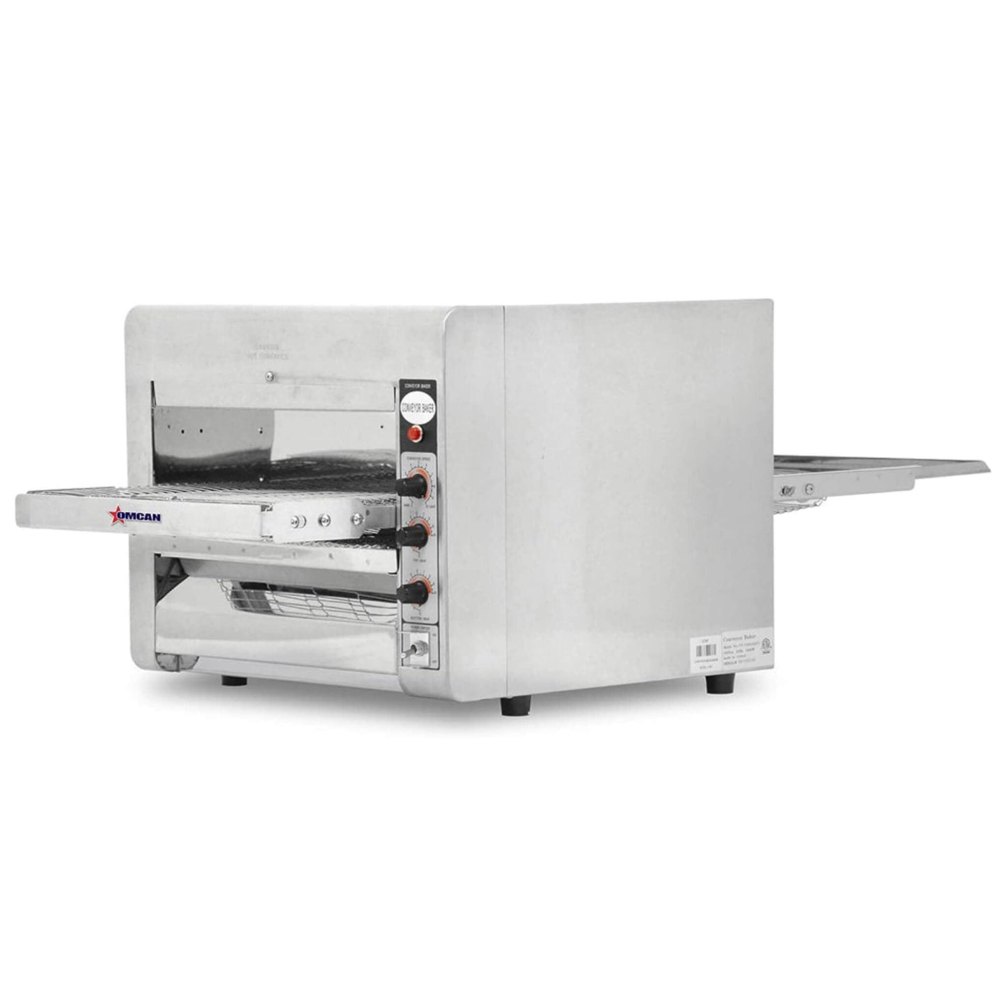 Omcan Premium Commercial Stainless Steel Conveyor Restaurant Countertop Pizza Baking Oven, 3600W (SAK48164)