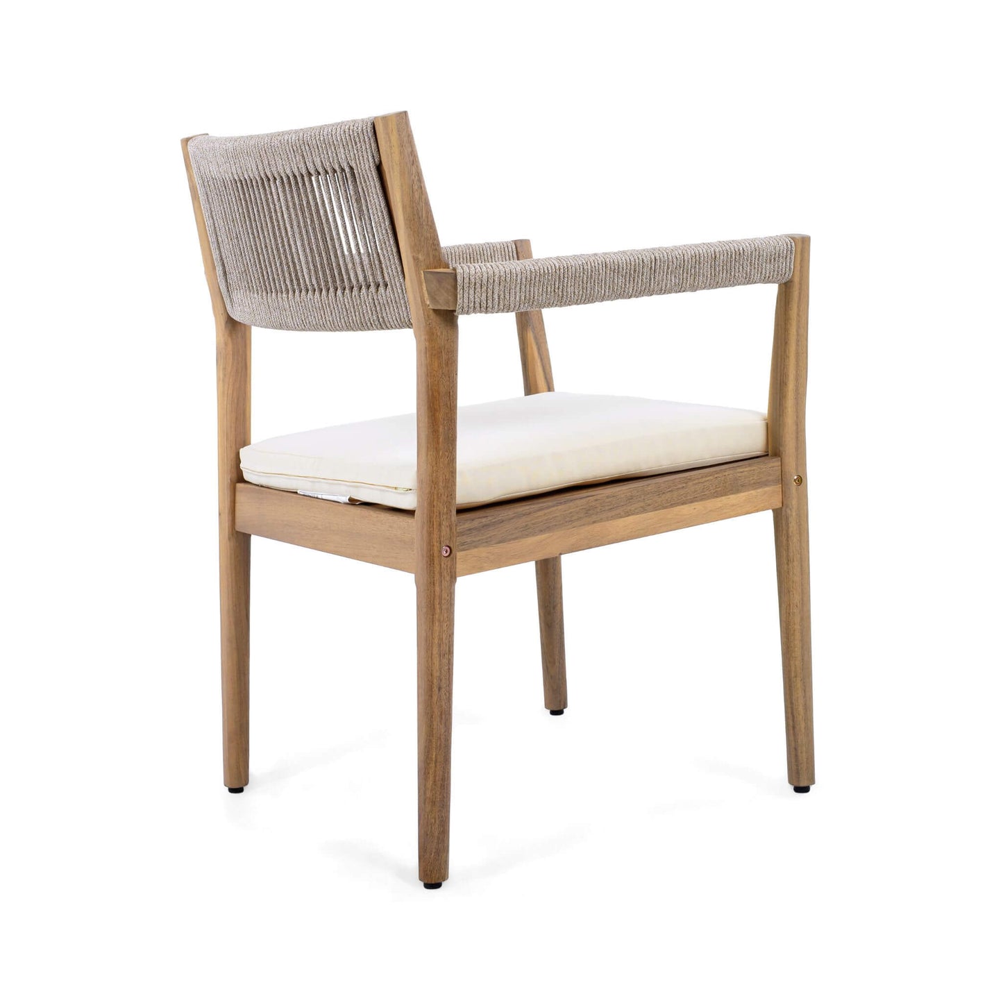 Alora Premium 5-Piece Outdoor Acacia Wood Patio Furniture Set With Braided Dining Chairs, Cushions, And Dining Table (SAK26754)