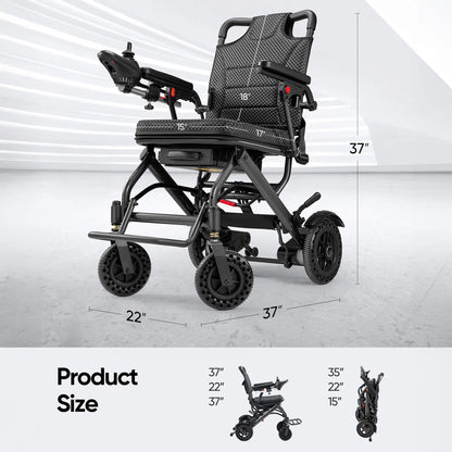 Pride Premium Lightweight Foldable All-Terrain Electric Wheelchair, 300LBS [FDA & Airline Approved] (SAK18673)