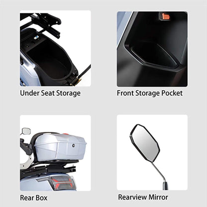 Zvg Heavy-Duty 1000W 60V20AH Four Wheel All-Terrain Travel Mobility Scooter, 440LBS (SAK97245)